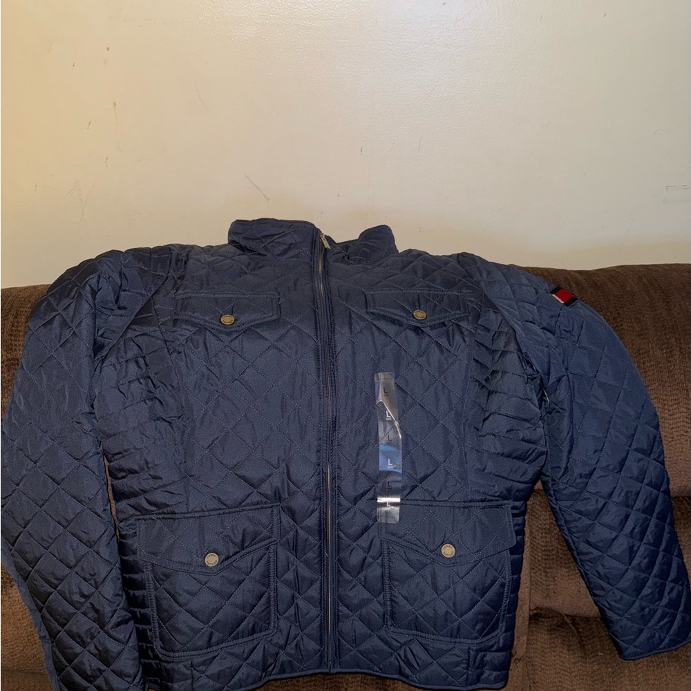 Tommy Hilfiger Navy and Red Quilted Jacket